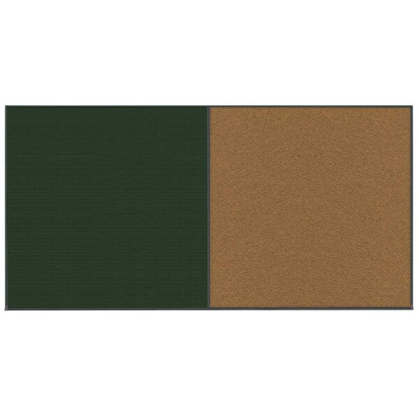 United Visual Products Enclosed Corkboard, 1 Door, 60"x36", 4" Fra, UV3410-SATIN-CORK UV3410-SATIN-CORK - main